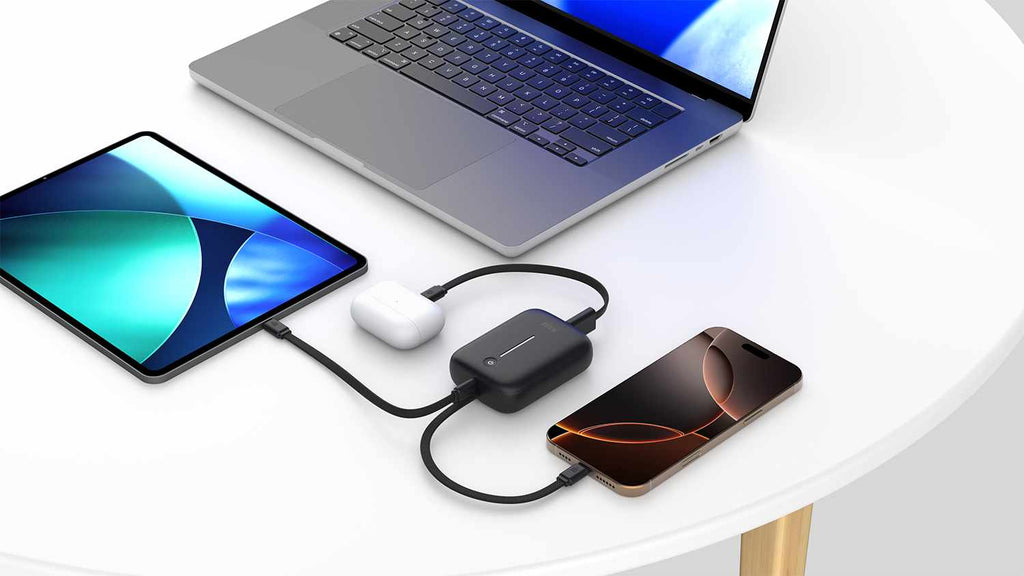 PowerFlex 10KPD 20W Powerbank with Built-In USB-C Cable Black