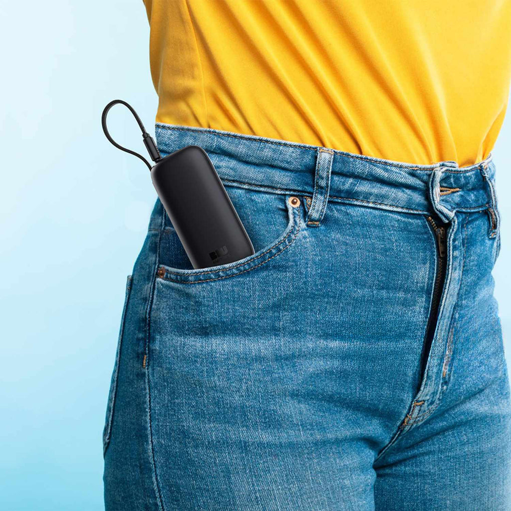 PowerFlex 10KPD 20W Powerbank with Built-In USB-C Cable Black