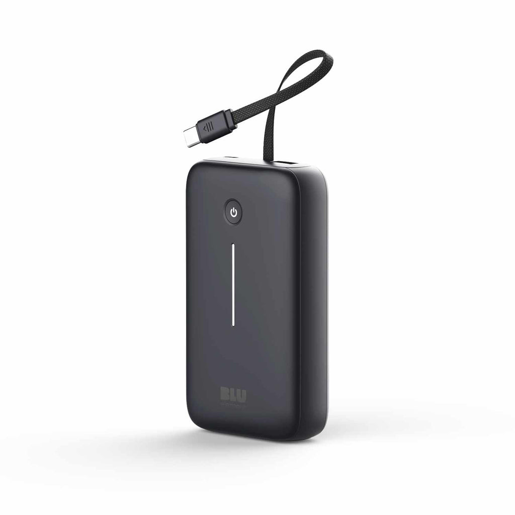 PowerFlex 20KPD 30W Powerbank with Built-In USB-C Cable Black