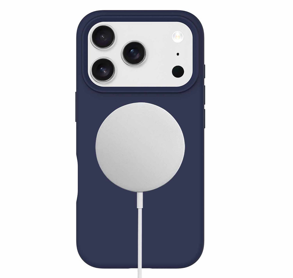 Silicone MagSasfe Case WITH Screen Protector iPhone 17 Pro Max Navy
