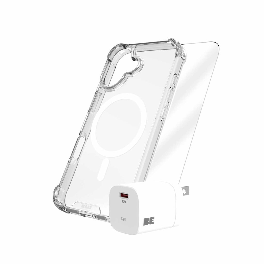 3-PACK TOTAL PROTECTION MagSafe Bundle (CASE GLASS CHARGER) iPhone 17 Clear