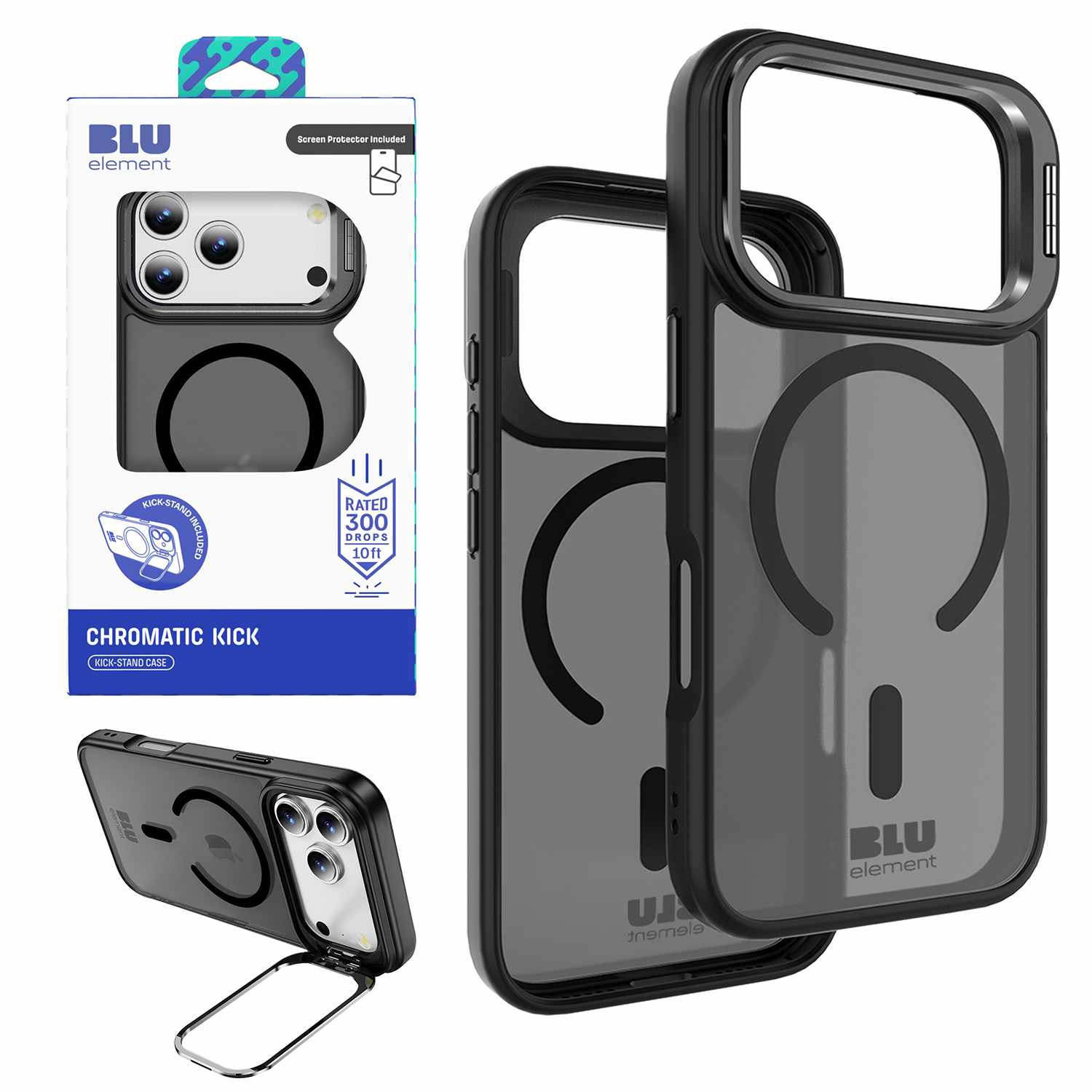 Chromatic Kick MagSafe Case WITH Screen Protector iPhone 17 Pro Max Black