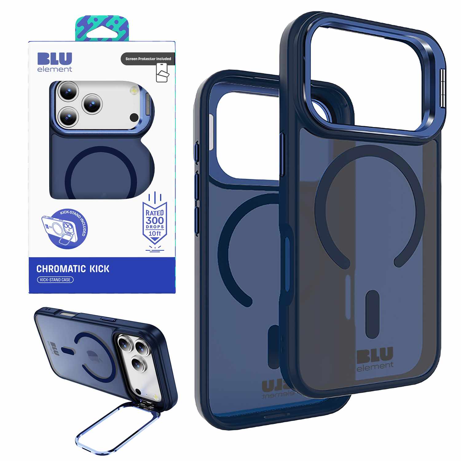 Chromatic Kick MagSafe Case WITH Screen Protector iPhone 17 Pro Max Navy