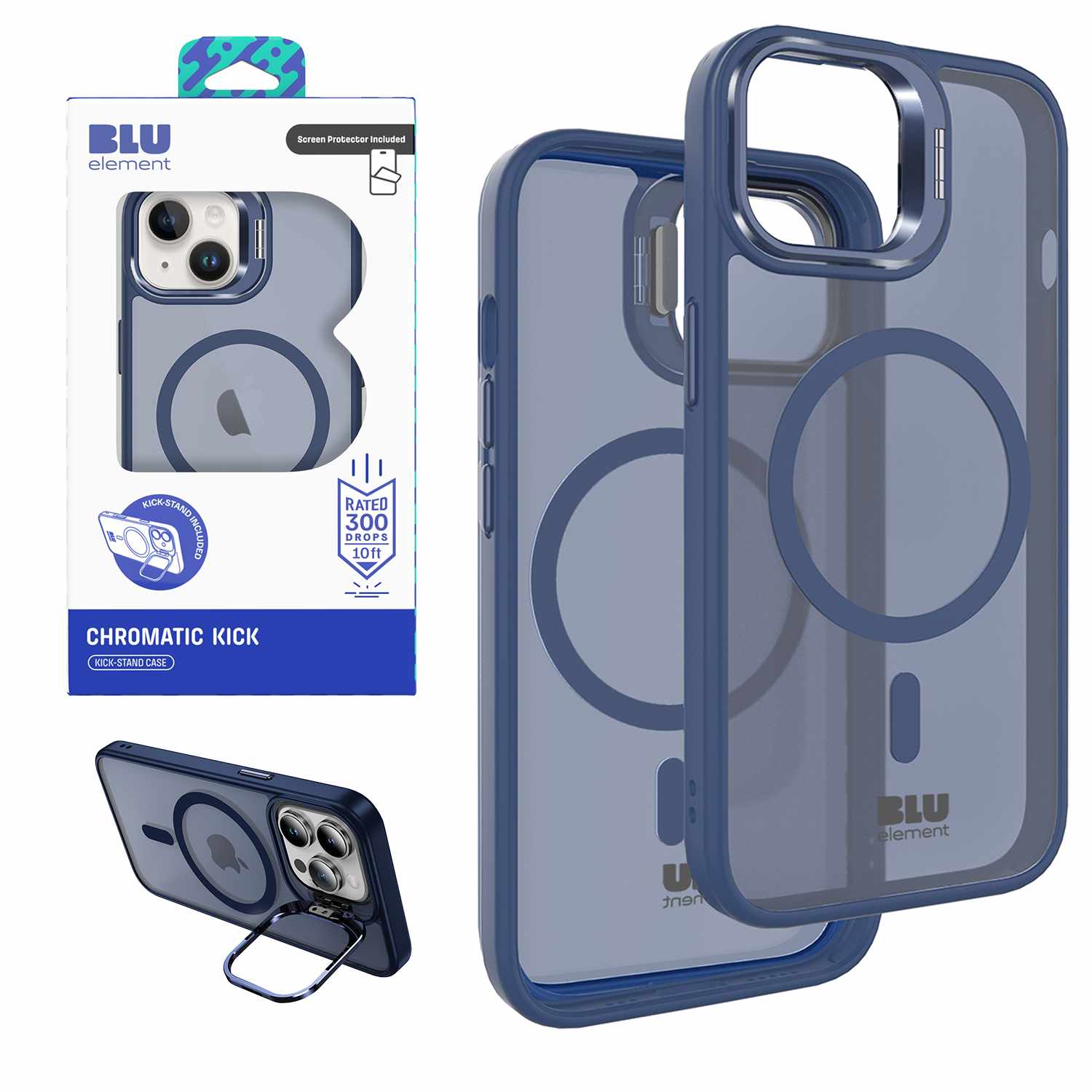 Chromatic Kick WITH Screen Protector FOR iPhone 17e/16e/14/13 - NAVY Navy
