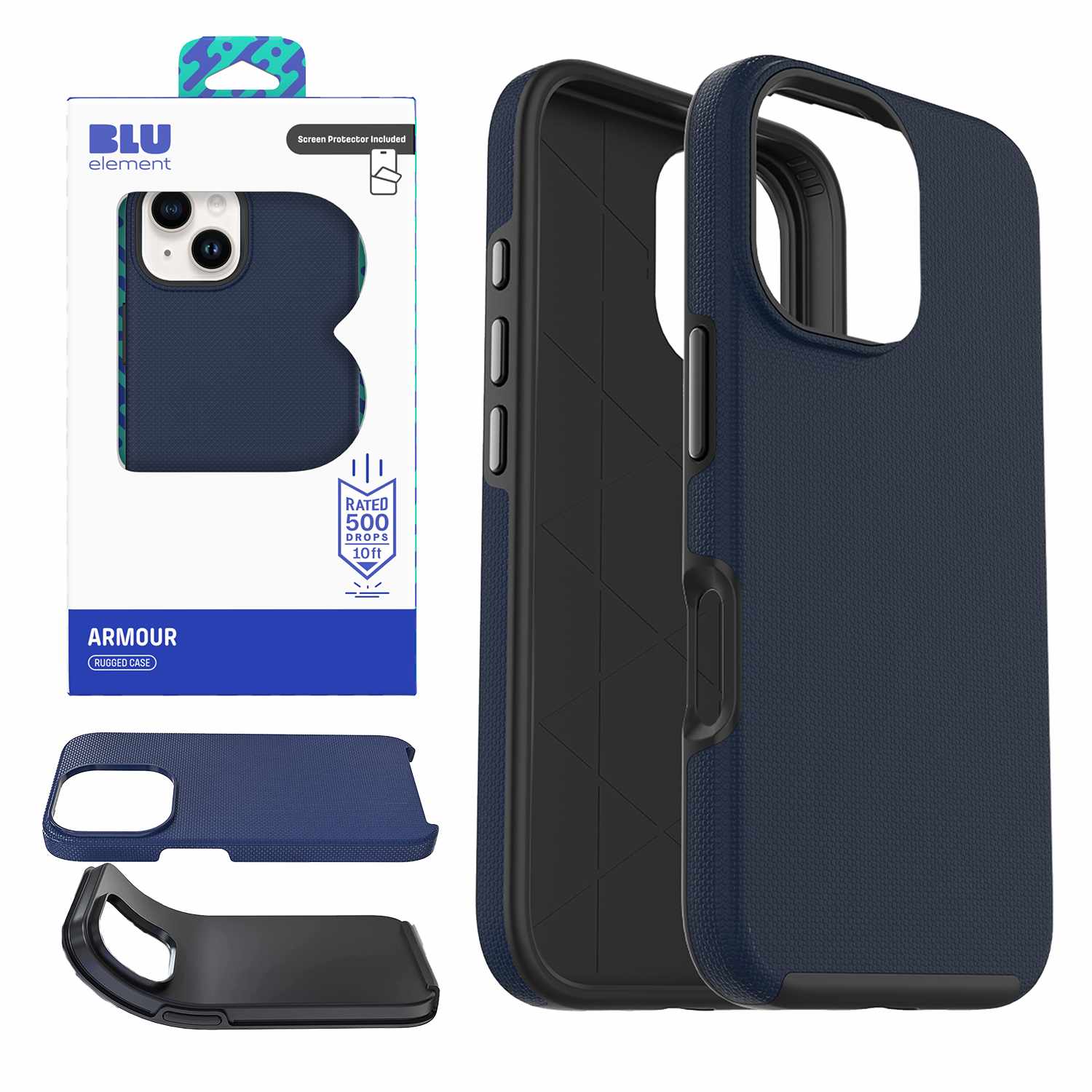 Armour Rugged WITH Screen Protector FOR iPhone 17e/16e/14/13 - NAVY Navy